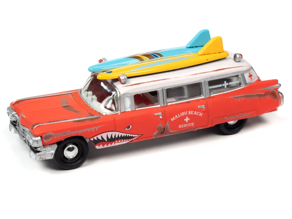 Johnny Lightning 1959 Cadillac Ambulanza Surf Shark 1/64 JLSP256 B7 & BOX1 - Immagine 3 di 3