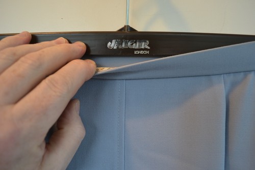 Vintage 70er Jaeger London blau grau Bleistiftrock Gr. 12 Gt Britain - Bild 7 von 10
