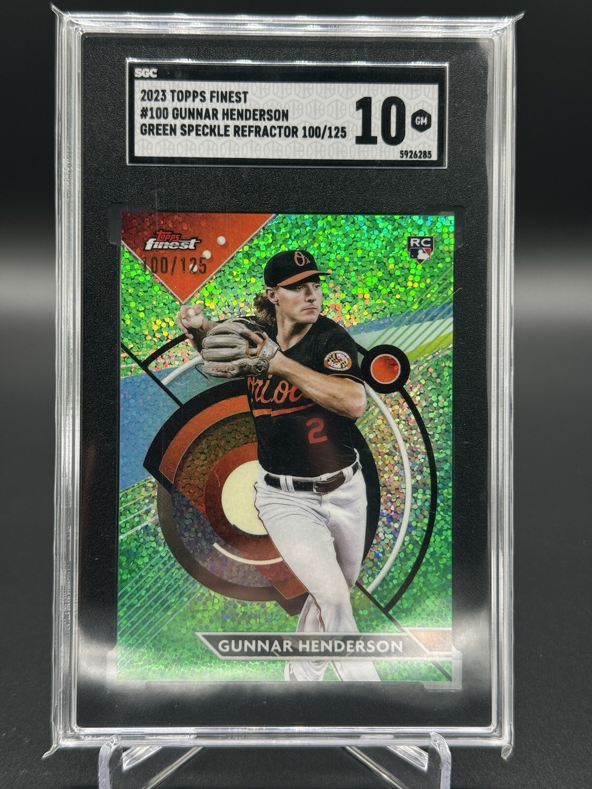 2023 Topps Finest - Green Speckle Refractor Gunnar Henderson GM MT 10 - 100 /125