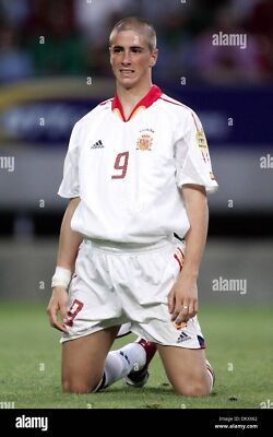 FERNANDO TORRES #9 MENS SPAIN 2004/2005 AWAY SOCCER FOOTBALL SHIRT
