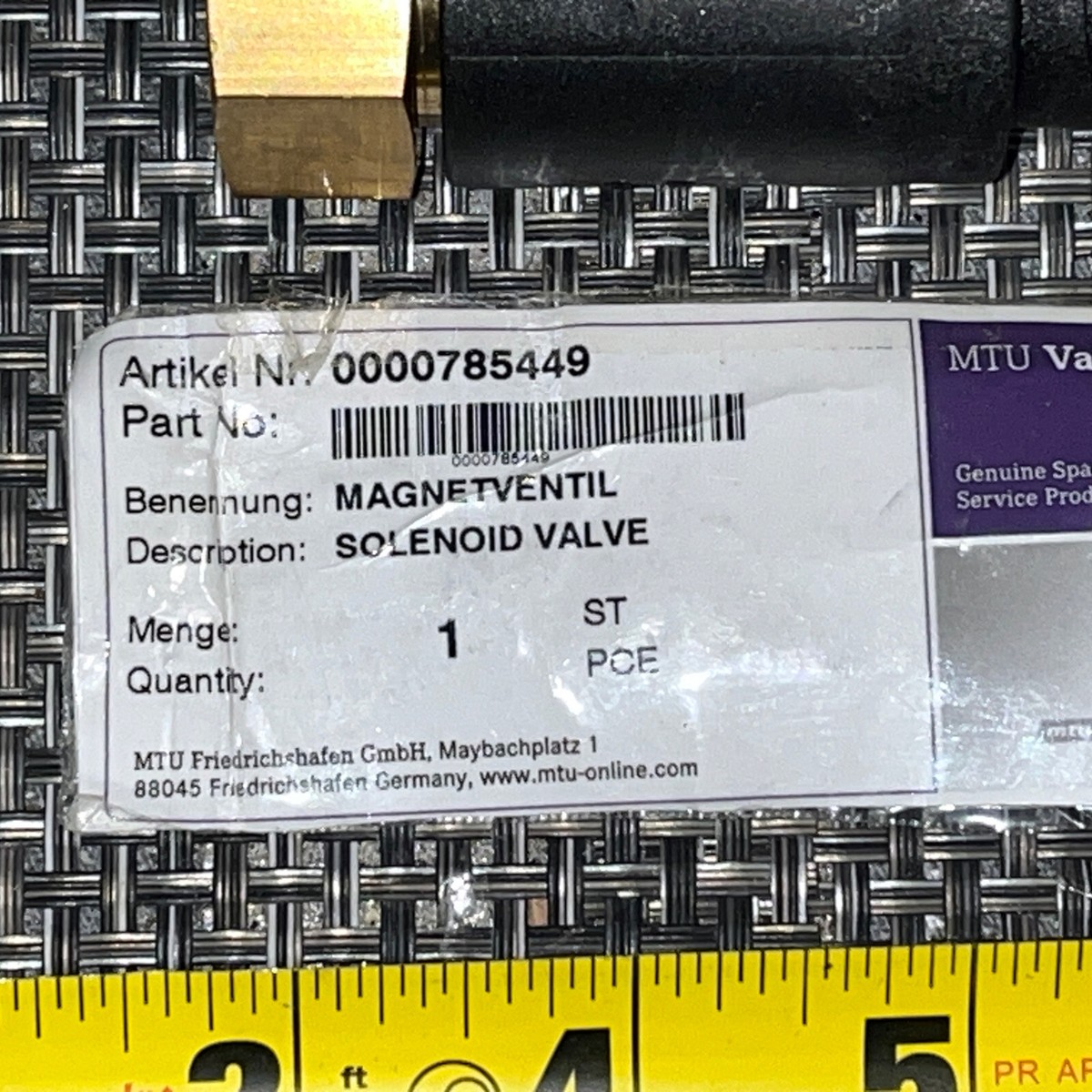 NEW- Mercedes Benz Solenoid Valve 0000785449 MTU Value Care BERU 