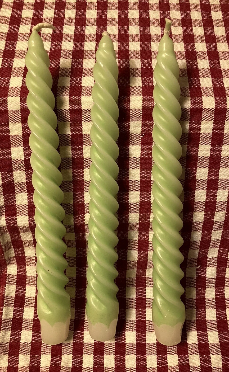 Set/3 MCM Vintage Lime Green 8” Swirl Spiral Twist Taper Candles eBay