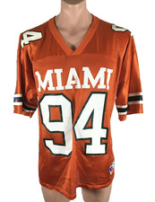VTG Dwayne THE ROCK Johnson 94 Miami Hurricanes Football Jersey 48 Russell AUTH