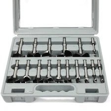 16pc Forstner Drill Bit Set Woodworking Precision Clean Thru Cutting Holes Saw