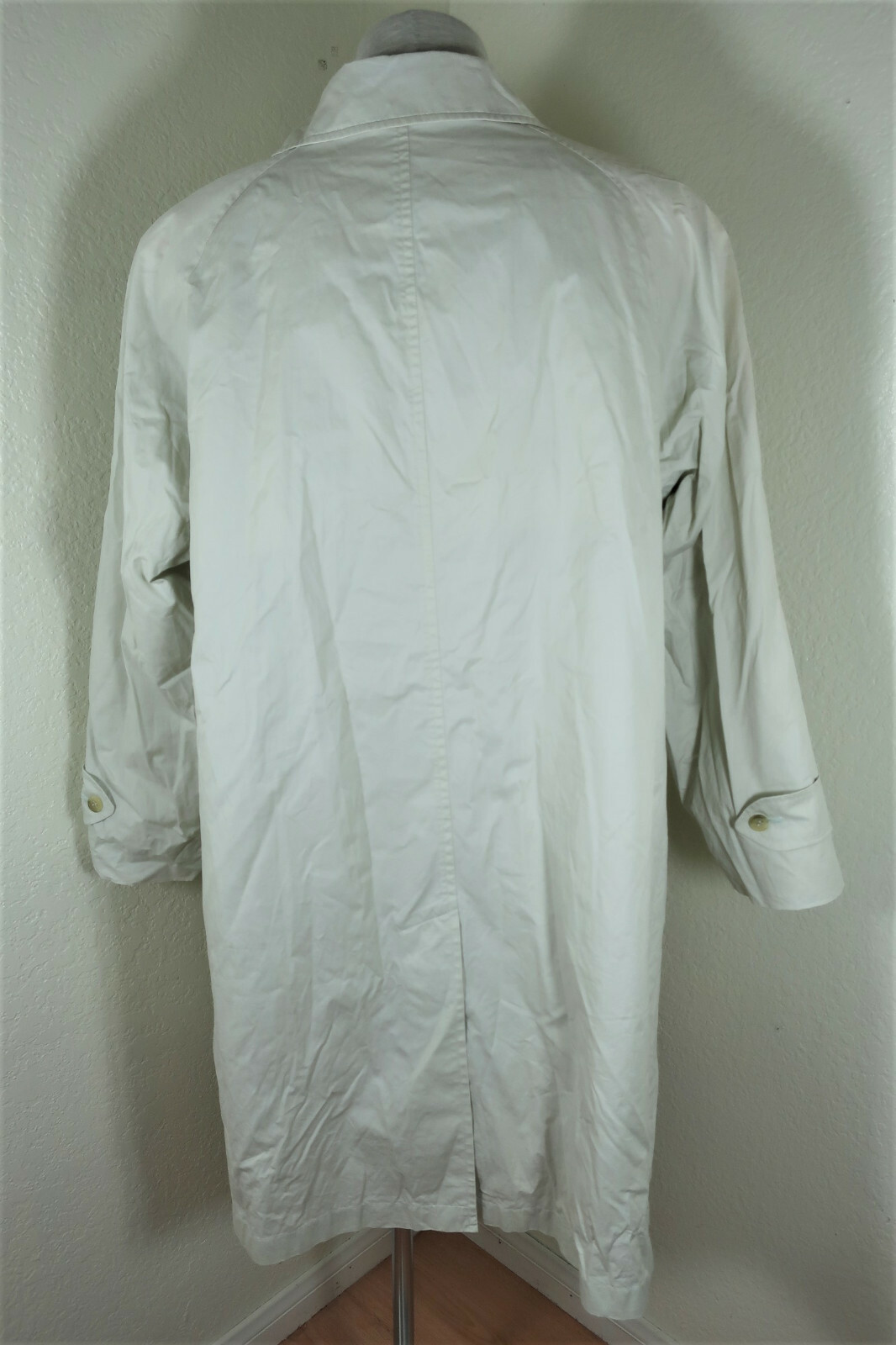 Vintage BURBERRY Bone White Trench Coat Jacket Bl… - image 11