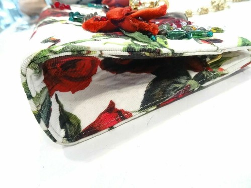 Dolce & Gabbana Floral Carmen Embellished Brocade Bag White-New & Authentic - Picture 10 of 12