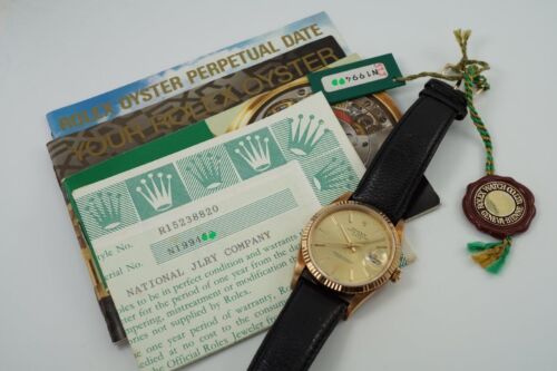 Rolex 15238 Datum 18k Gelbgold Award Uhr neuwertig Box Papiere Etiketten um 1993 - Bild 15 von 20