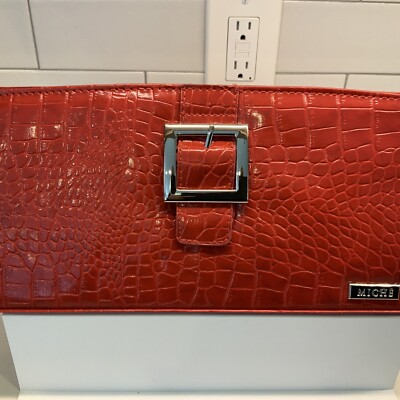 Miche Classic Shell Ellie Red Silver Buckle Faux Alligator Texture