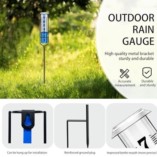 Rain Gauge Outdoor, Rain Gauges Outdoors Best Rated, Accurate Rain Measure - Picture 4 of 8