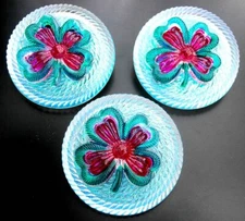 3 Czech Crystal Glass Buttons #P262 - 36 mm or 1-3/8" - UNIQUE