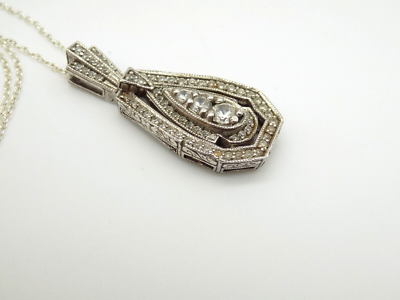 Sterling Silver Generations 1912 Pendant Necklace Art Deco Style