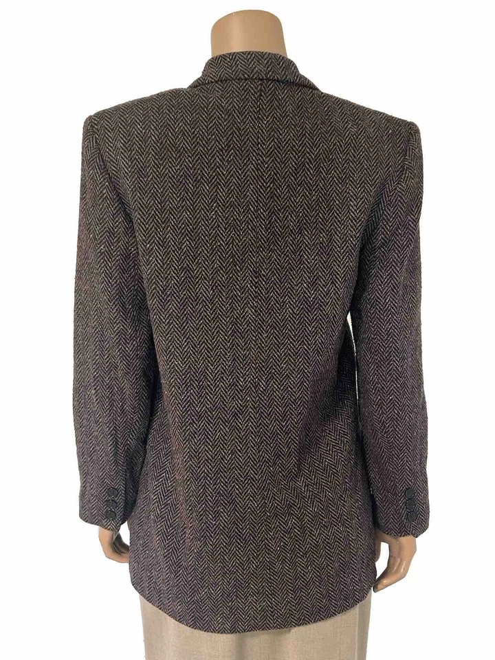 Chaqueta Blazer Focus 2000 Charles Gluech Talla 10 Forrada Espiga Tweed Mezcla Lana Foto 3 de 4