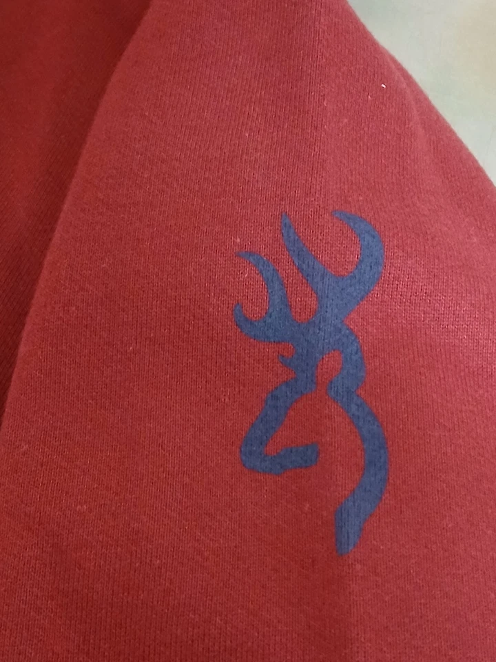 Browning Men's 1/4 Zip Fleece Sweatshirt Red & Blue Size Large NWT - Image 3 of 4