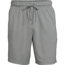 Athletic Works Men's and Big Men's Active Mesh Shorts 9" Inseam Sizes M-3XL Gray