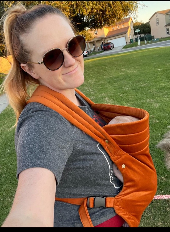 Orange Velvet Baby Carrier Newborn Soft Certified Infant Trendy