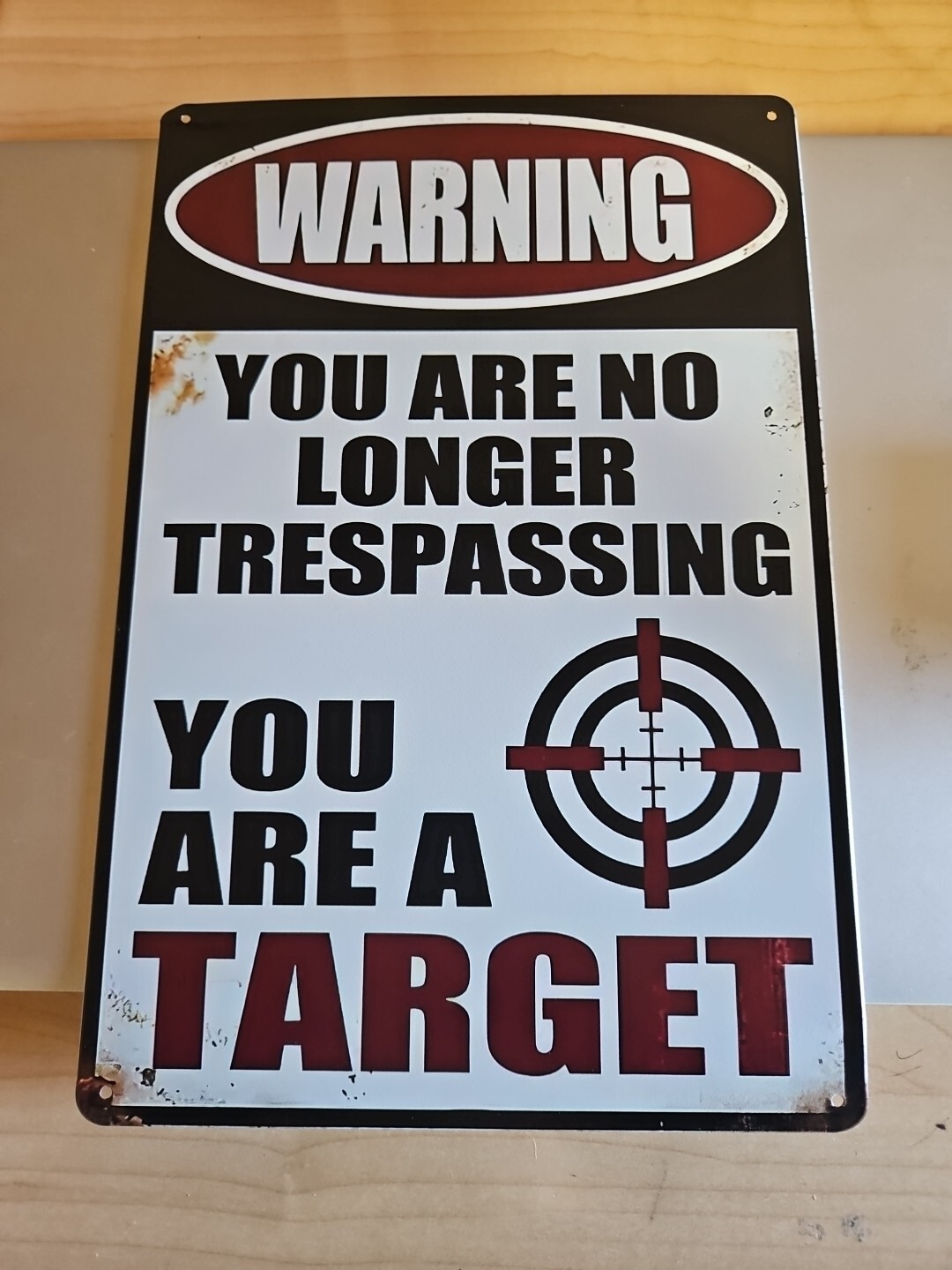 Funny No Trespassing Sign, Metal, 8x12, Ready To Hang, Rustic Looking.