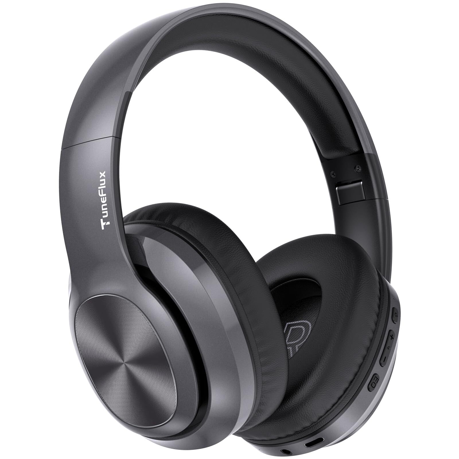 TuneFlux Wireless Over-Ear Bluetooth Headphones with 80H Battery 3EQ Sound Modes Hi-Fi Audio