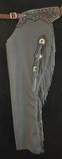 Custom Made Leather Chaps/New Turquoise Shotgun Chaps/Made In USA