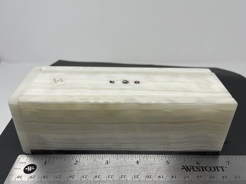 Dolomite + Onyx Stone Handmade 28 Dominoes & Marble Complete Box Set Mexico S25 - Picture 7 of 8