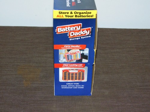BATTERY DADDY STORAGE SYSTEM w/ TESTER DOUBLE SIDED HOLDS 180 BATTERIES NEW - Picture 9 of 12