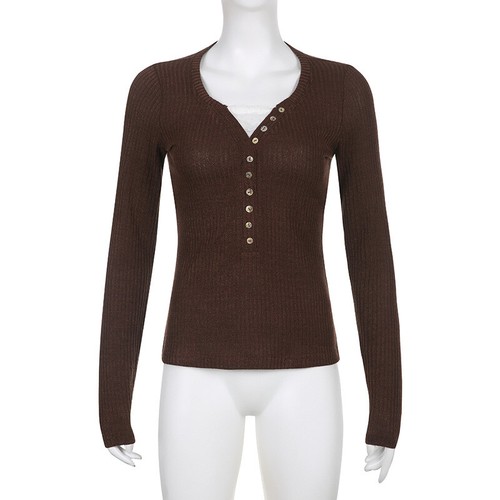 Y2k Fairycore T Shirt Sexy Women's Knit Long Sleeve Lace Panel V Neck Vintage - Picture 8 of 11