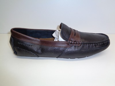 Rockport Size OAKLAWN PARK Black Brown Leather Penny Loafers
