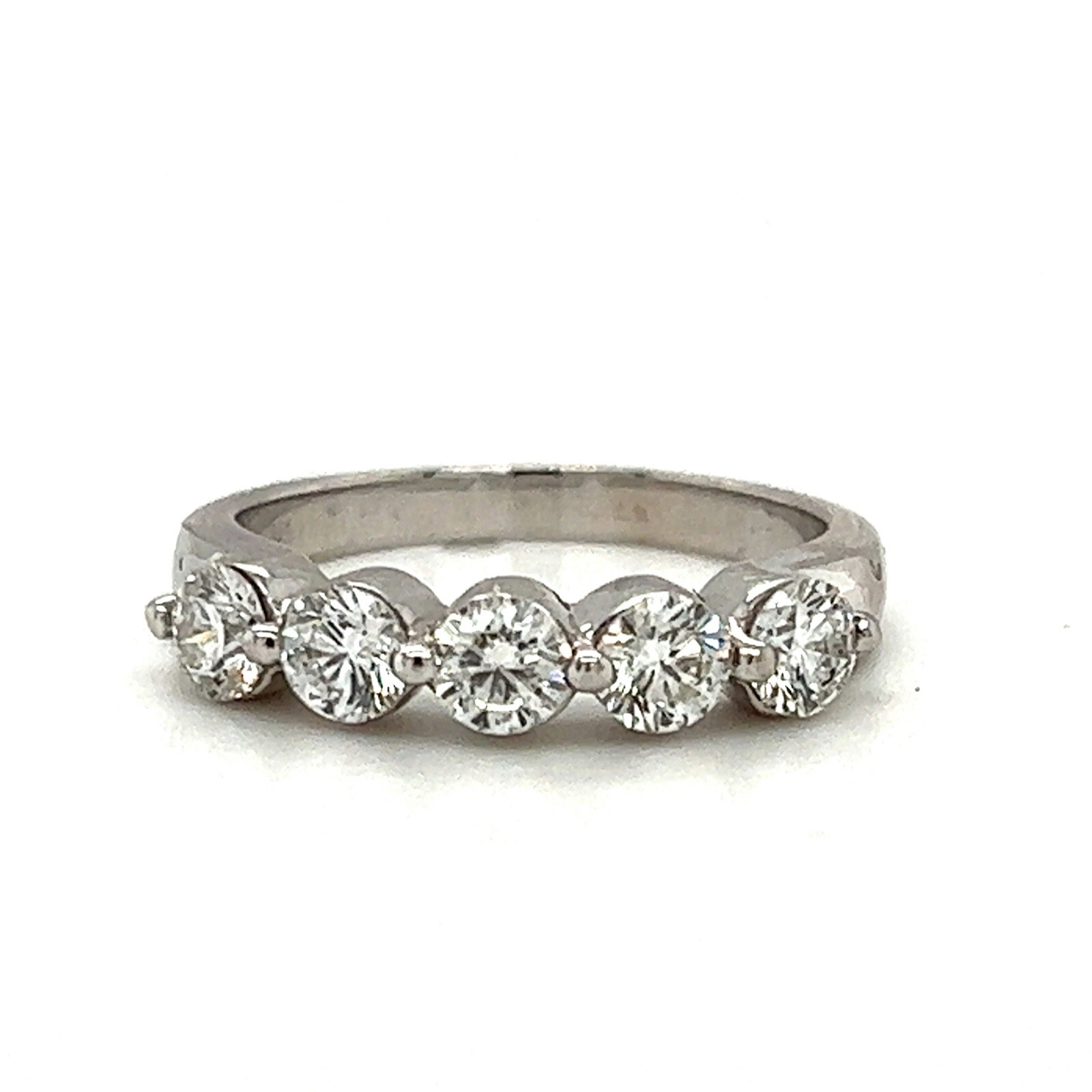 1.00ctw Diamond Wedding Band Round Brilliant Cut 14k White Gold (Watch Video)-image