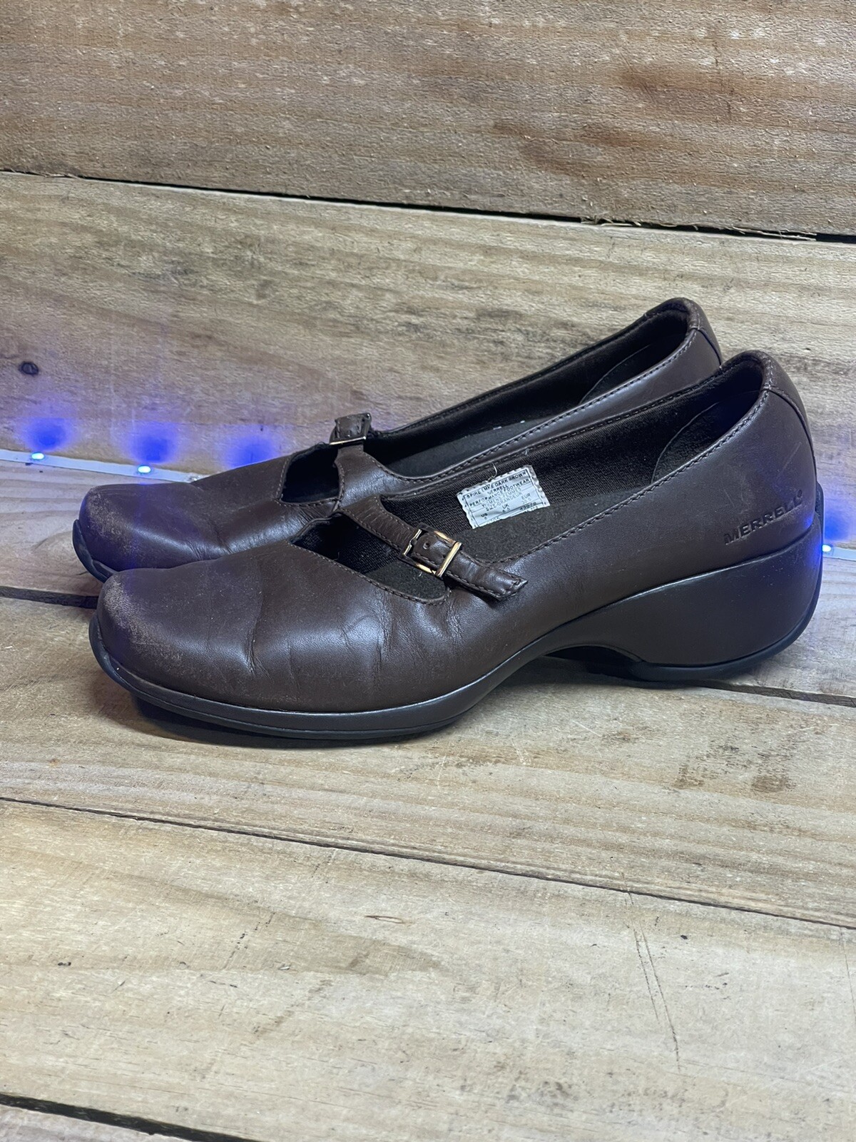 MERRELL Q Form "Spire Emme" marrone scuro Mary Jane scarpe con zeppa donna US 8