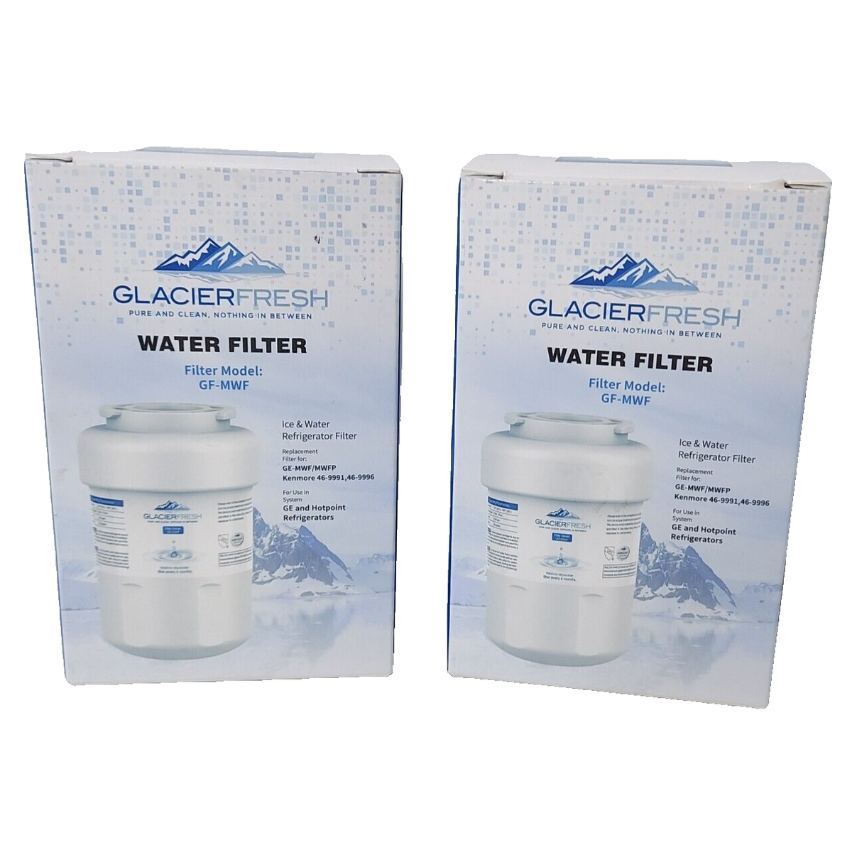 GLACIER FRESH Replacement Water Filter For GE Refrigerators - MWF Compatible, NSF 42