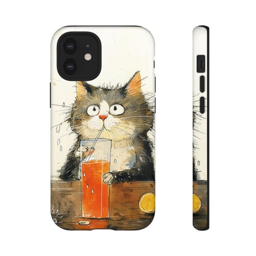 Cat Art Straw Orange Beverage Phone Case for iPhone, Samsung Galaxy, Pixel - 第 115/240 張圖片