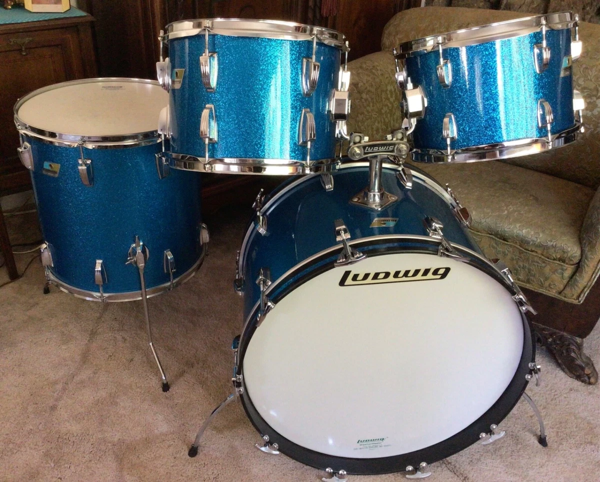 Ludwig Vintage Early 1970s 22 12 13 16 Drum Set NEAR NOS 3 Ply