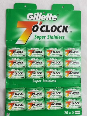 gillette 7 O`Clock Sharp Edge Razor 10 Blades Each Pack 20 Pack 200 Blades Total