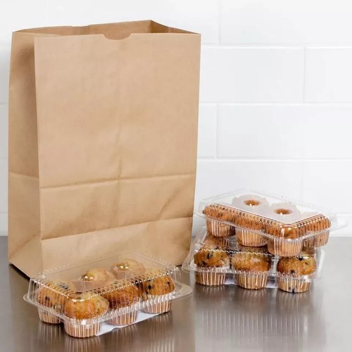 Large Paper Grocery Bags, 12x7x17 Kraft Brown Heavy Duty Barrel Sack 57 Lbs - Picture 3 of 3