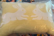 Bunnies Lumbar Throw Pillow Yellow 18”x 12" - Spritz™ (NEW) Bunny Rabbit Easter