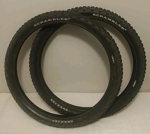 Vintage Mid School BMX Schwinn Scrambler XS 20 x 2.125 Tire Pair Set Used