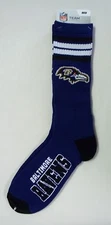 Baltimore Ravens Socks Medium Size 5 to 10 4 Stripe