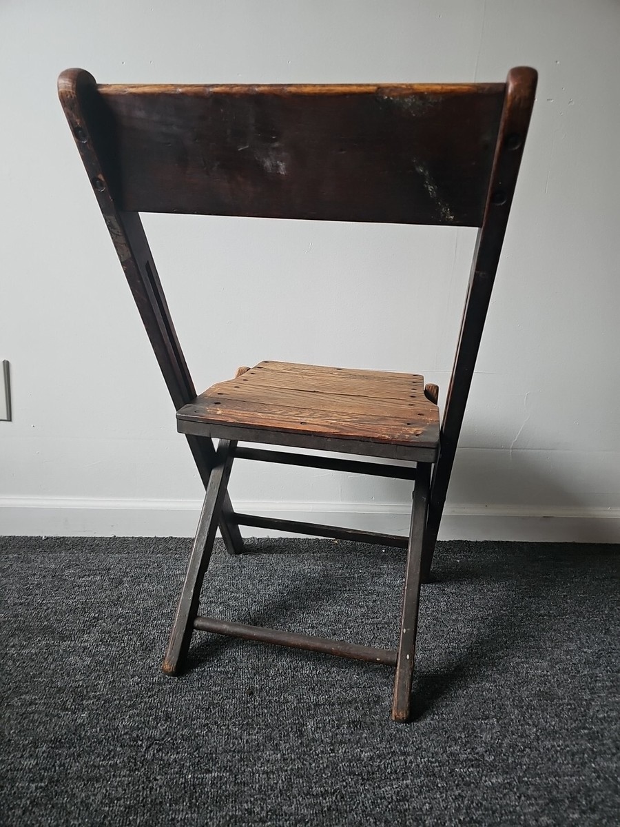 椅子 vintage folding chair Vintage Dark Wood Folding Chair #A088 - Etsy