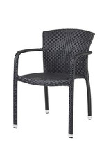 Stapelstuhl Kingston Diamond Garden Geflecht schwarz +Armlehnen Gastroqualität