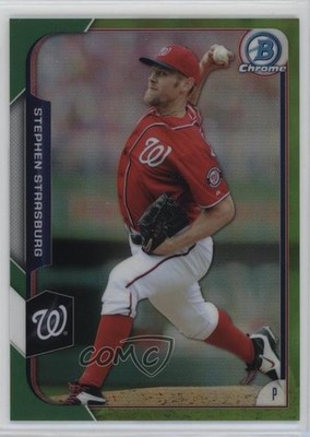2015 Bowman Chrome Green Refractor 92/99 Stephen Strasburg #38 19ft