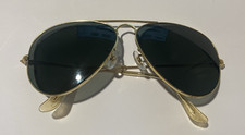 Vintage B L RAY-BAN BAUSCH  LOMB USA Gold Metal Glass Lens Aviator Sunglasses