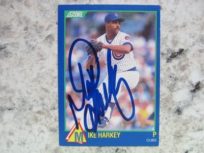 Cubs Mike Harkey Signed Autographed 1989 Score Rising Star Nr.Mint