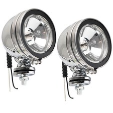 2x 4" Spot Light Fog Chrome 12v 55w Front Halogen Circle Round Lamp Car Van Bike