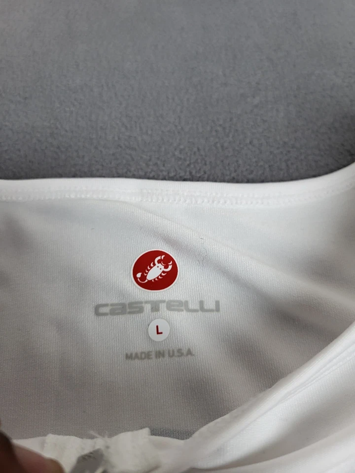 Camiseta Castelli Rosso ciclismo adulto L branca quarto de zíper leve bicicleta externa - Imagem 4 de 4