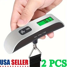 2PACK Portable Digital Luggage Scale 110lbs / 50kg LCD Display Hanging Weighing