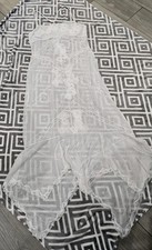 NEW SMALL STAIN WOMENS LARGE 2004 VICTORIA'S SECRET LONG SHEER LACE NIGHTGOWN