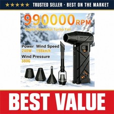 Cordless Turbo Jet Fan Blower 990000RPM Air Duster for Car PC Home