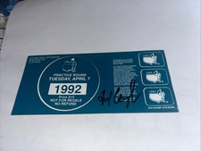 Fred Couples Winner   Signed 1992 Masters  Ticket