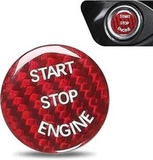 Push Start Button Cover, 26mm Hard Carbon Fiber Start Stop Button C Color: Red