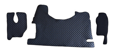 Schwarz Mit Blau Eco Leder Fußmatten für MP3-High Tunnel 2007-2010 Lefthdrive