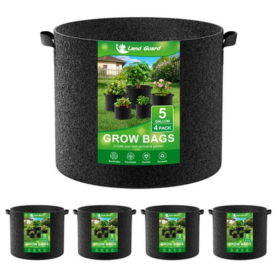 #ad Land Guard 4Pack Fabric Grow Bags 5 Gallon Thickened Nonwoven Garden Pots G... $8.67